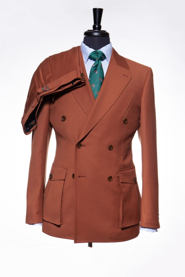 Newest Brown Peaked Lapel Double Breasted Bespoke Prom Suit