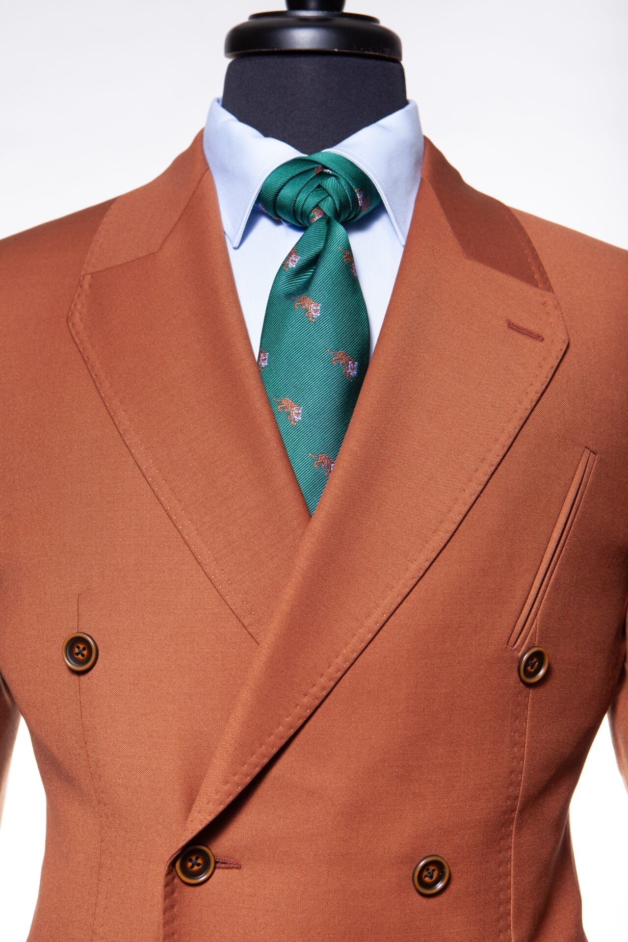 Newest Brown Peaked Lapel Double Breasted Bespoke Prom Suit