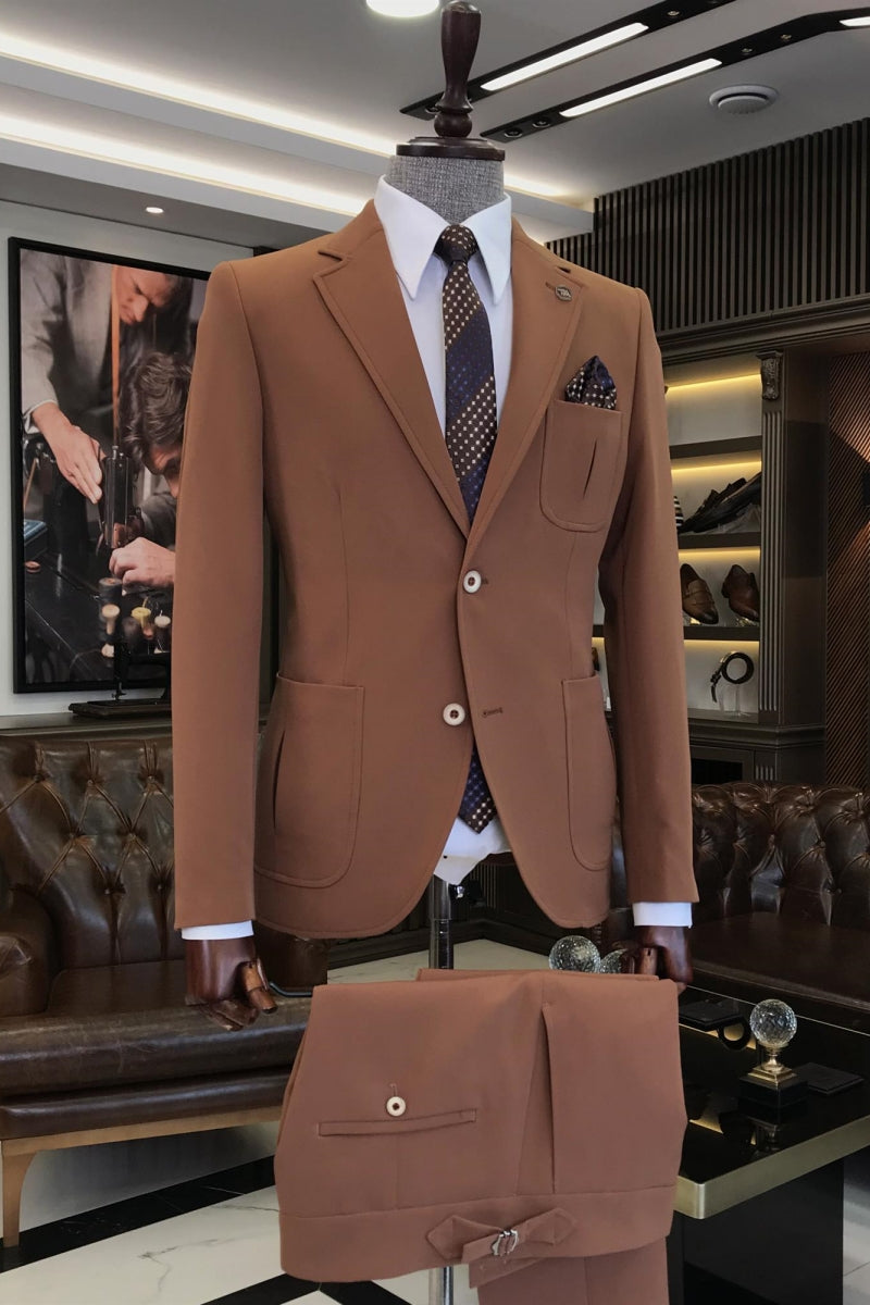 Stylish Light Brown Formal Suits For Men