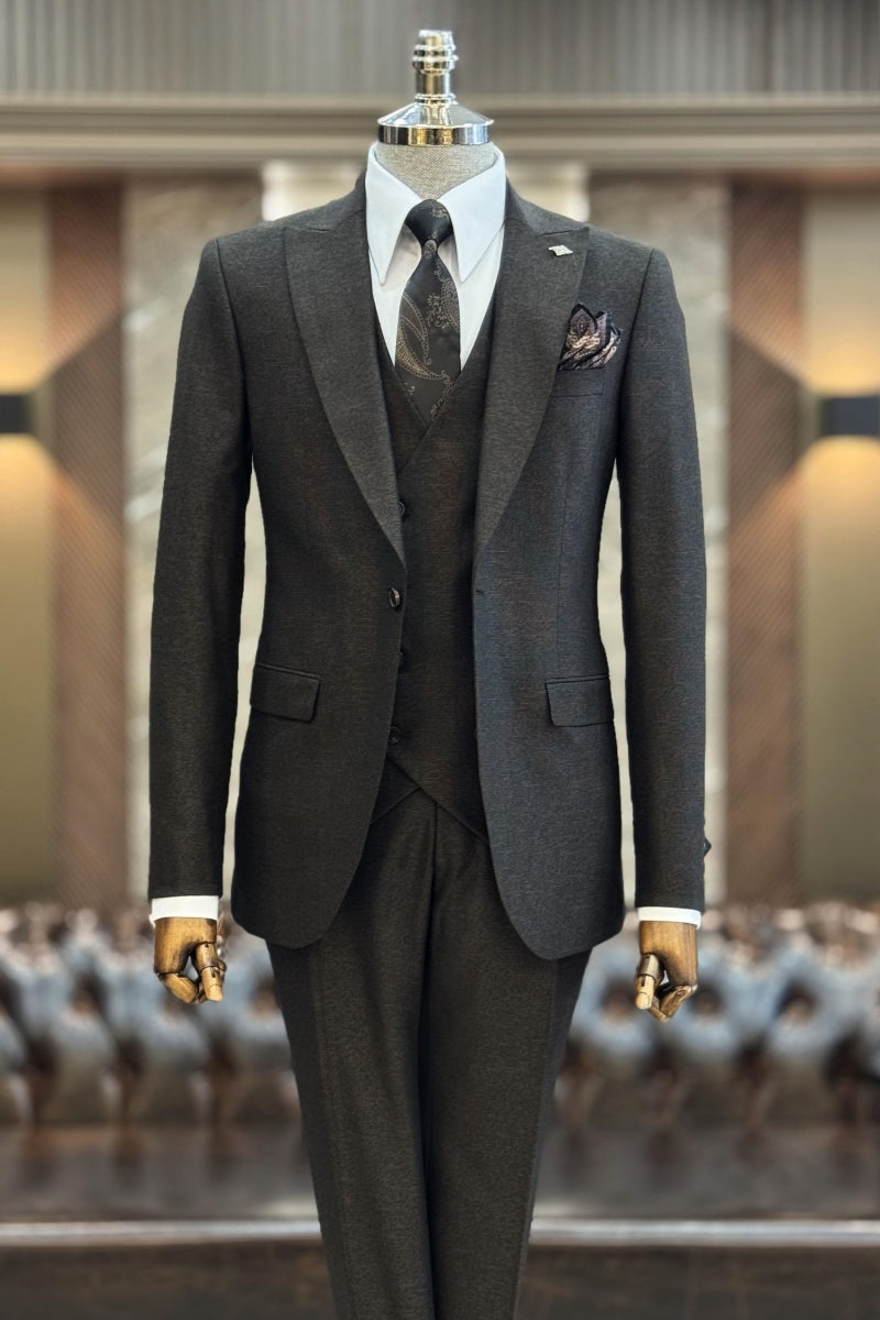 Newest Dark Gray 3 Pieces Fashion Business Suits For Men