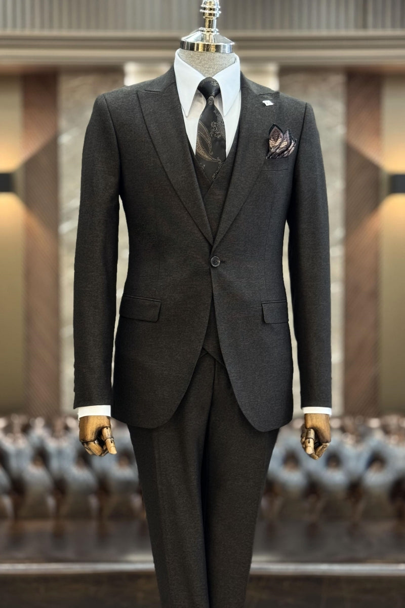 Newest Dark Gray 3 Pieces Fashion Business Suits For Men