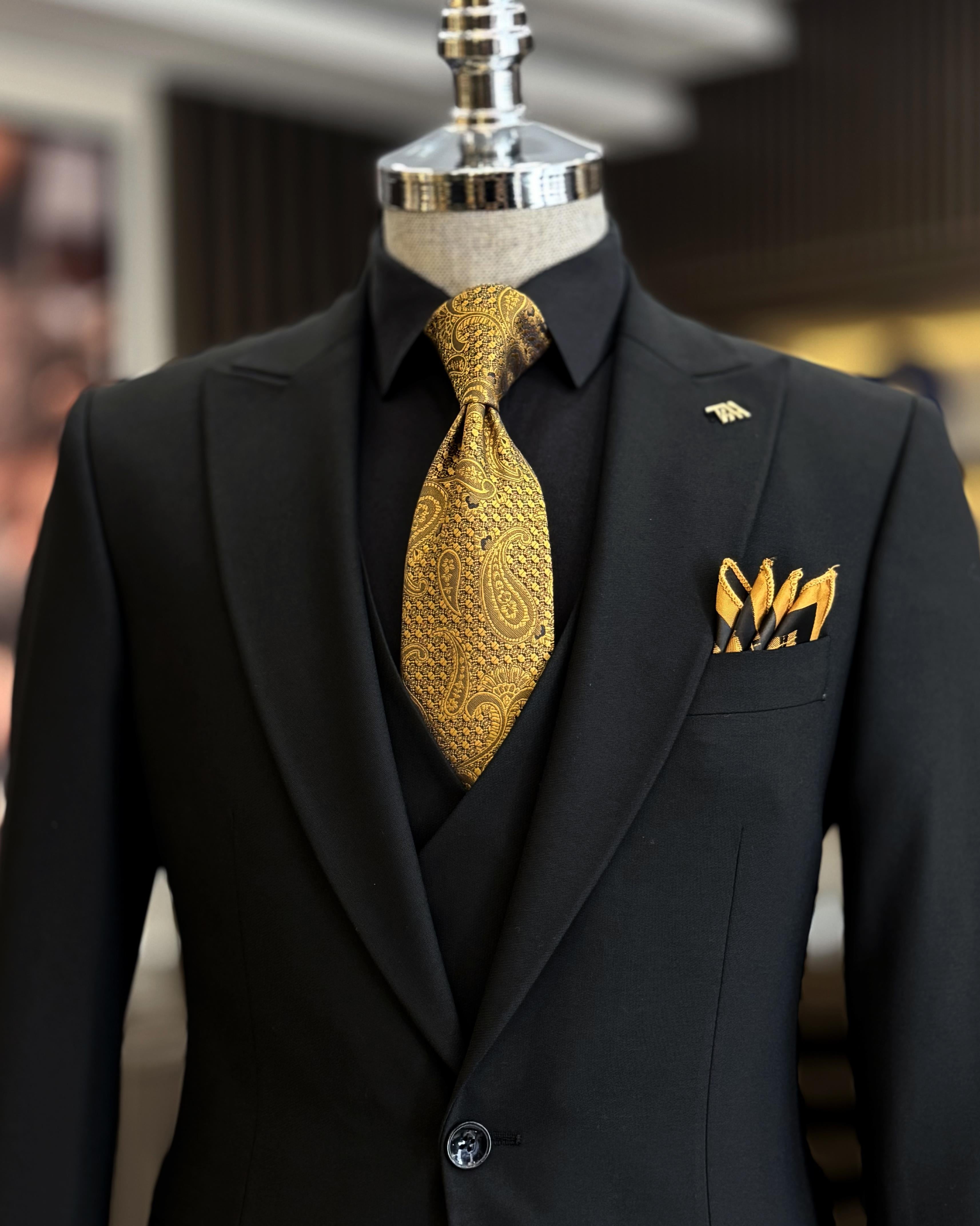 New Arrival Black 3 Pieces Business Suits With Vest
